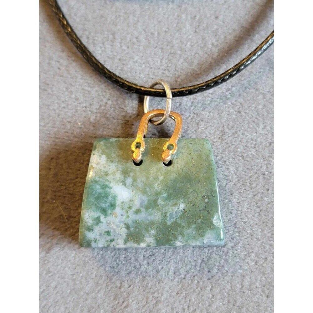 Natural Stone Purse Pendant Necklace